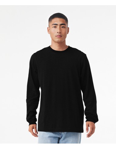 BEL-3501-T-shirt unisexe en jersey col rond manches longues